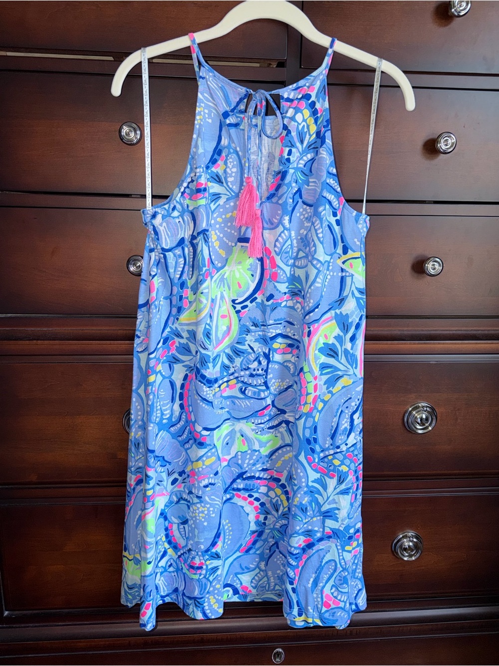 Lilly Pulitzer Margot Swing Dress Abstract Printed Mini Dress in Blue & Pink